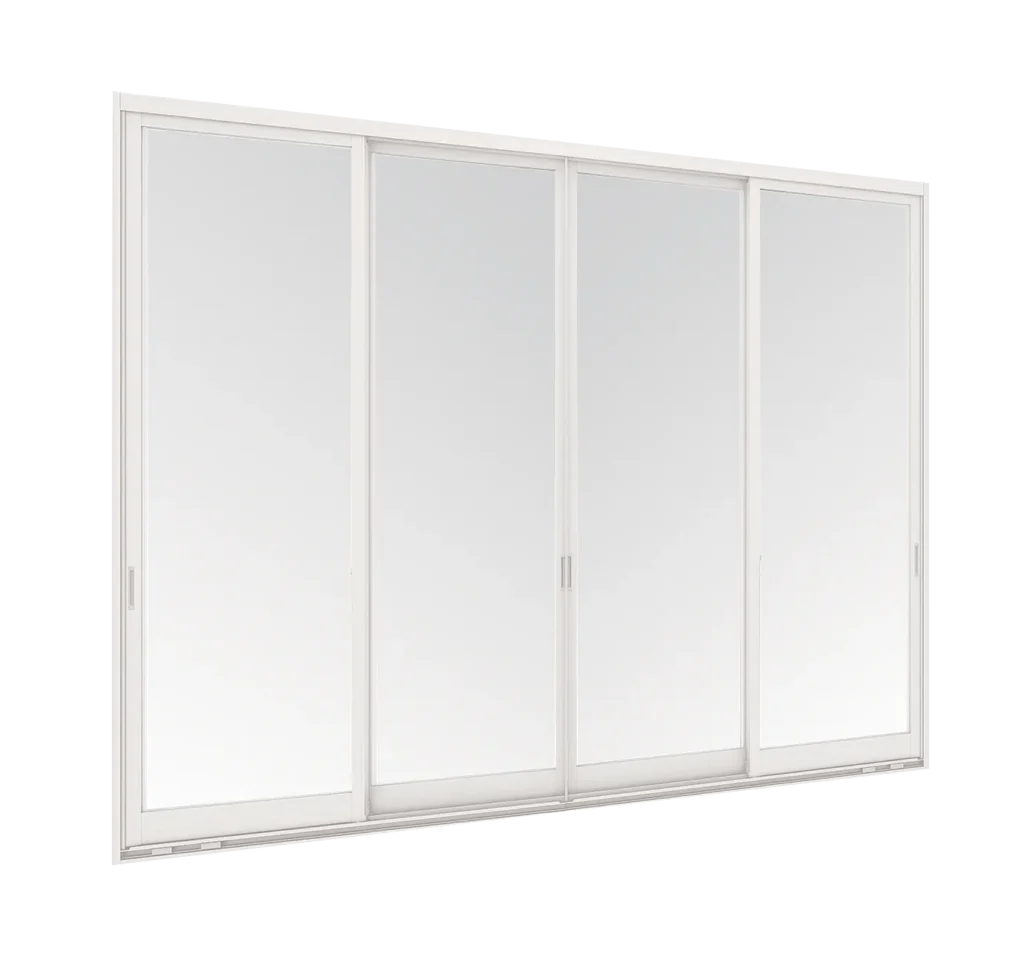 WE PLUS Sliding Window 4 Panels on 2 Tracks