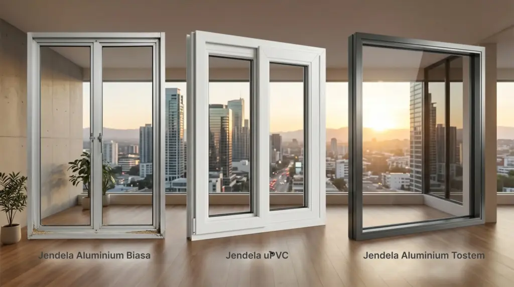 jendela aluminium vs upvc