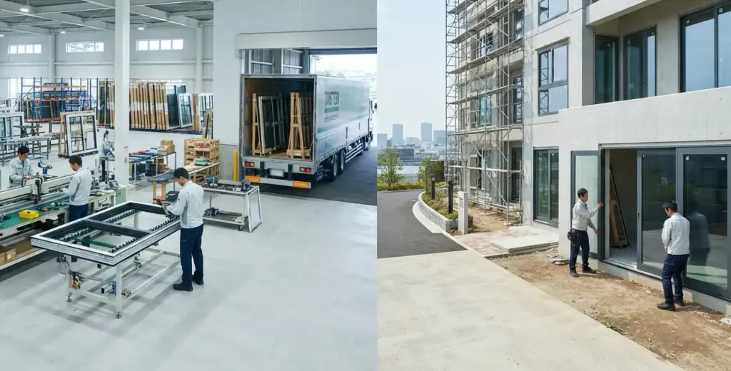 Pemasangan Pintu Aluminium TOSTEM
