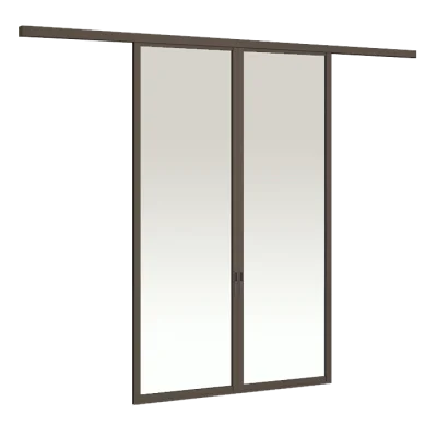 Hanging Door On Wall 2 Panels on 1 Track