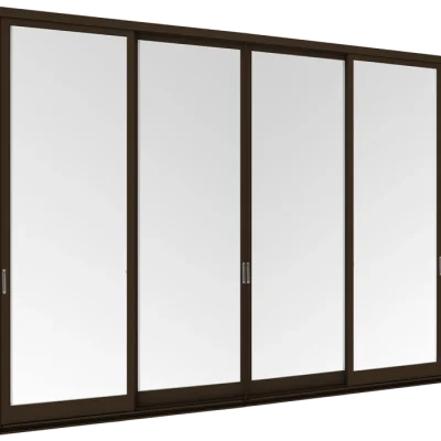 Interior Partition Door 4 Panels on 2 Tracks