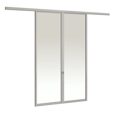 Hanging Door On Wall 2 Panels on 1 Track