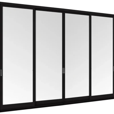 Interior Partition Door 4 Panels on 2 Tracks