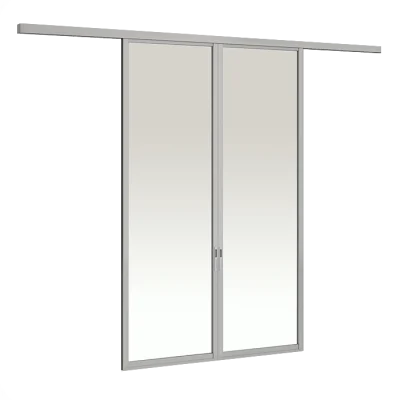 Hanging Door On Wall 2 Panels on 1 Track