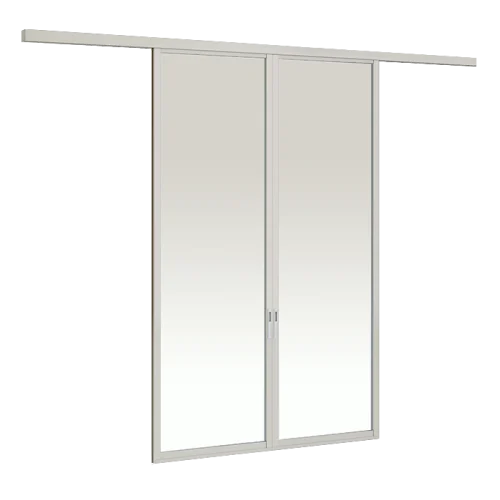 Hanging Door On Wall 2 Panels on 1 Track